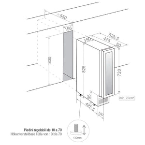 CANTINA VETRO NERO PANDO PVZB159CRL